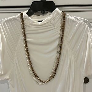Premier Designs 30 inch brown and cream 5 string necklace